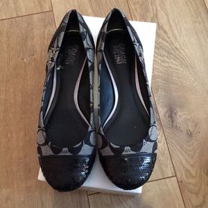 Coach shine flats—-Never worn